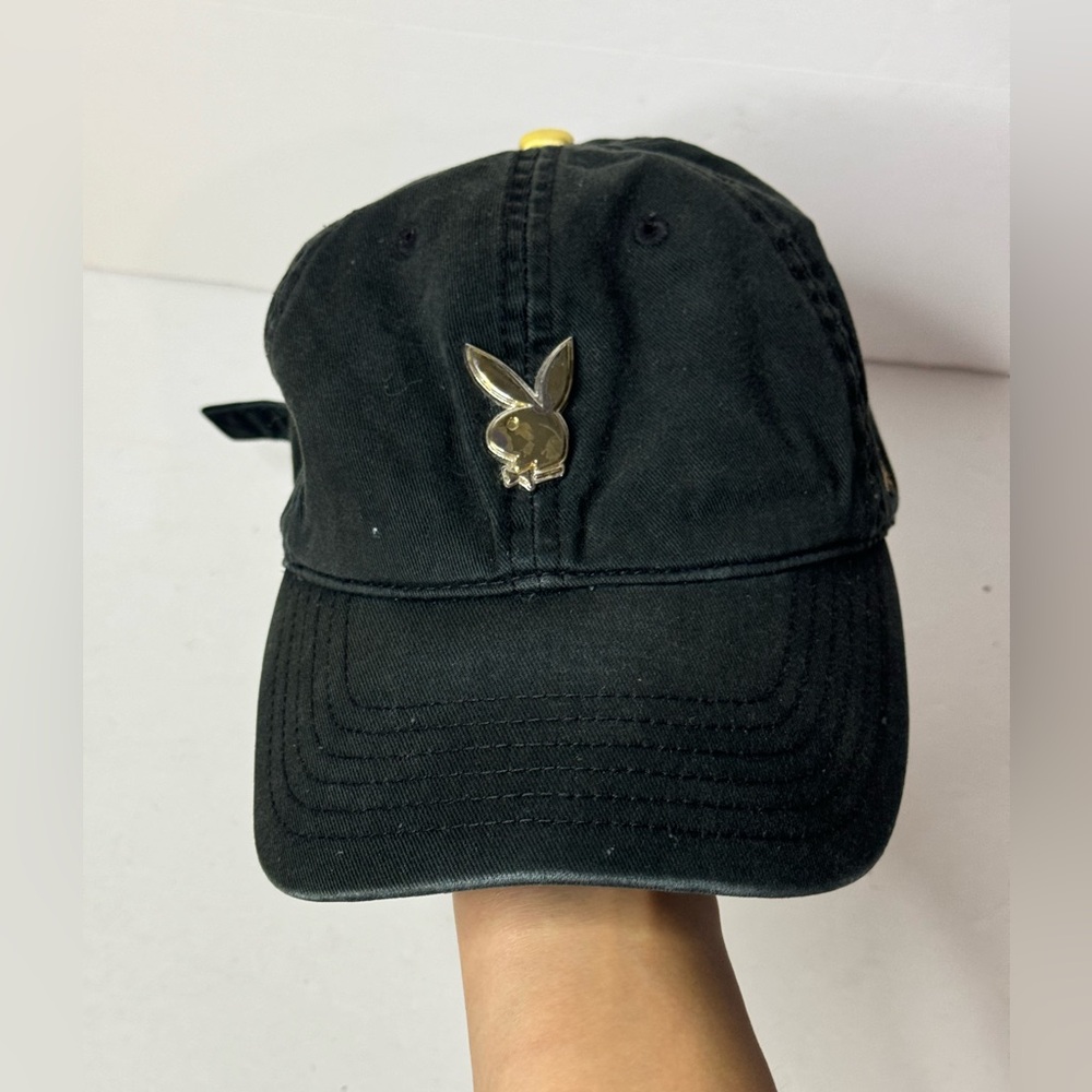 Playboy Black Gold Hat Hap Adjustable